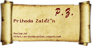 Prihoda Zalán névjegykártya